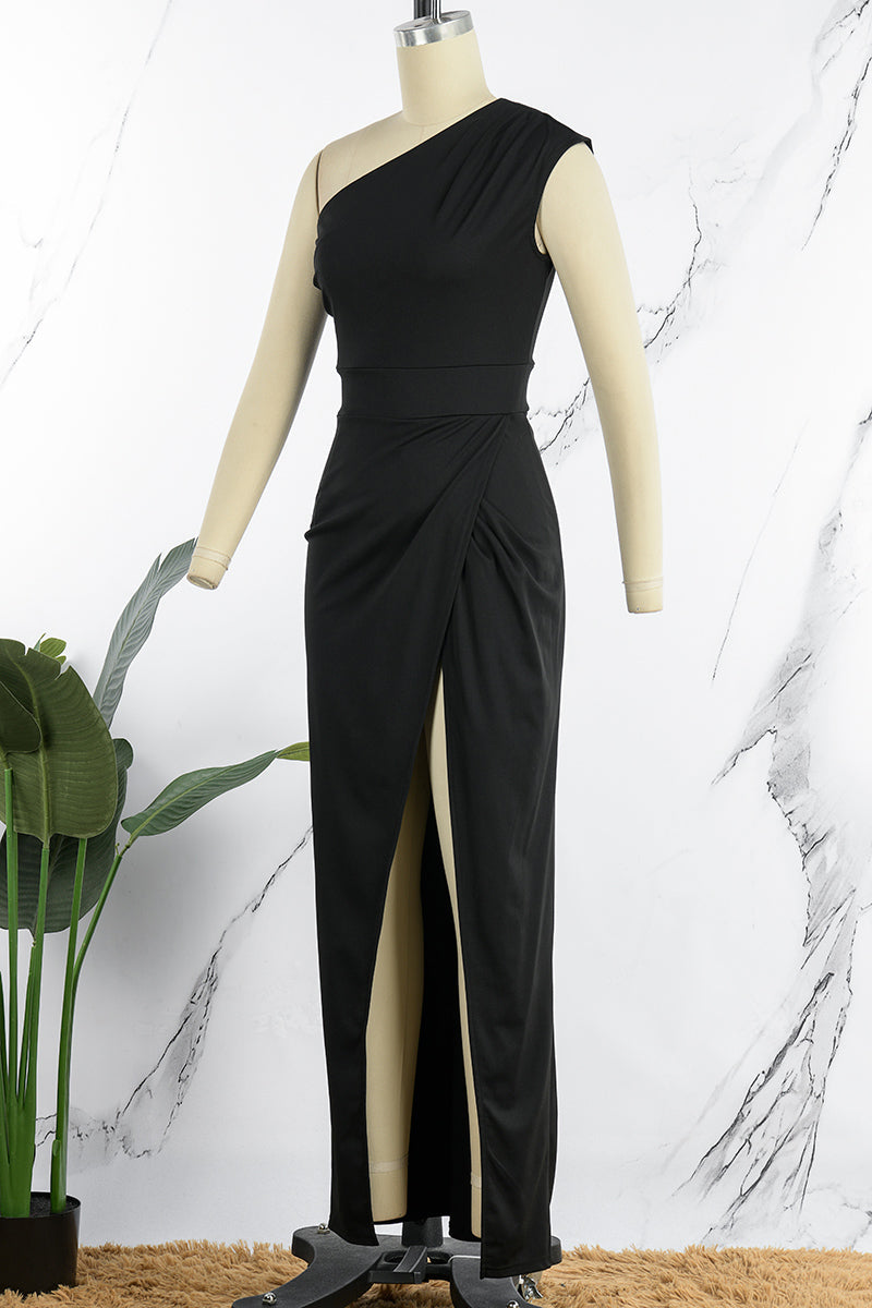 Evie - Elegante Vestido sin Mangas de Cuello Diagonal