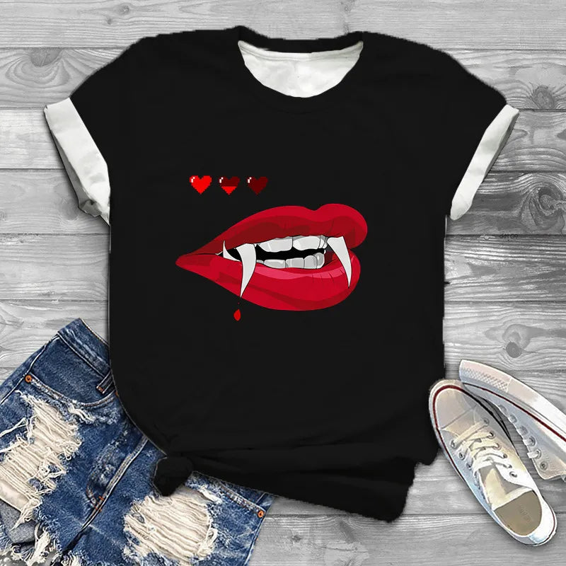 Camiseta casual de mujer con estampado de ballena jorobada