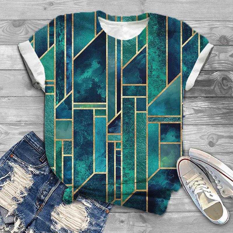 Camiseta casual de mujer con estampado de ballena jorobada