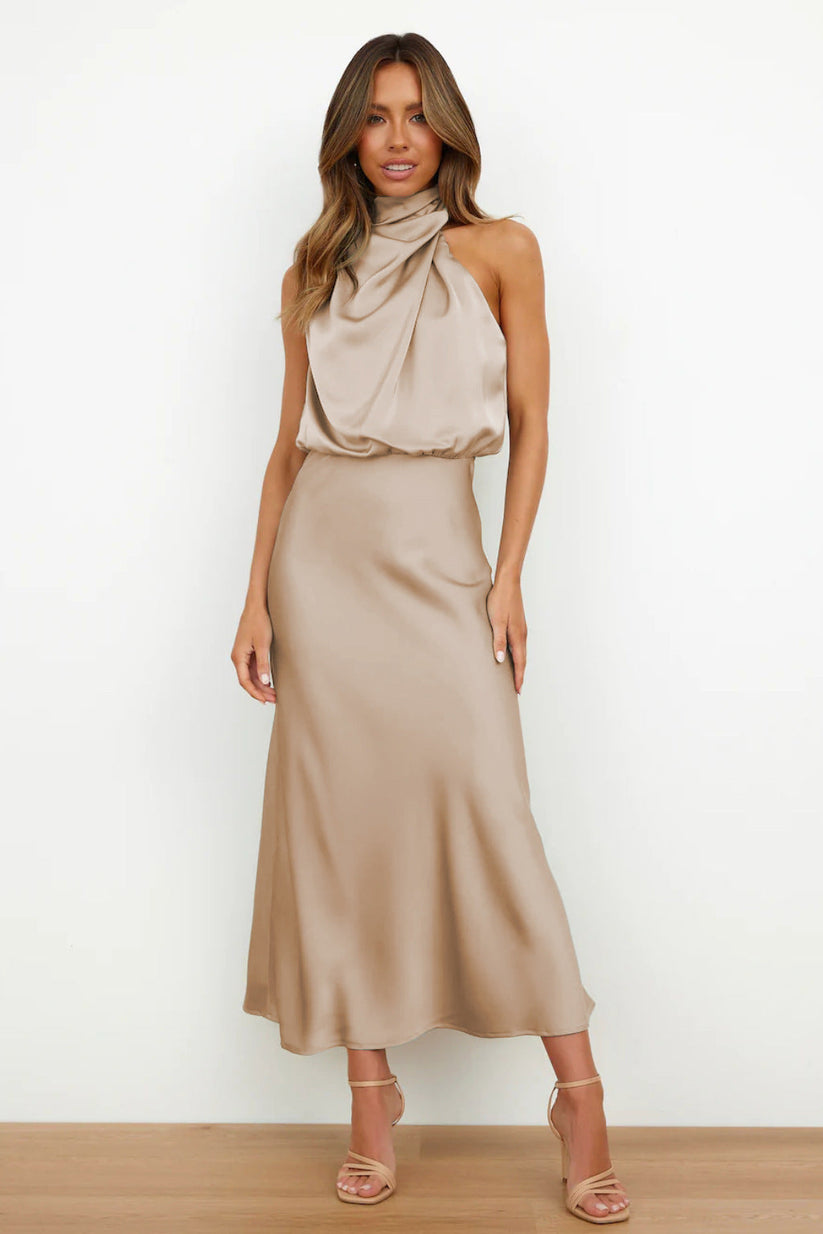 Dora | Long satin dress