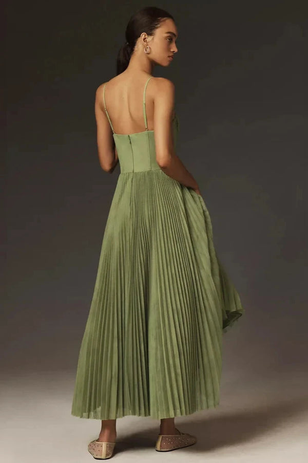 Beatriz - Vestido midi plisado y ajustado