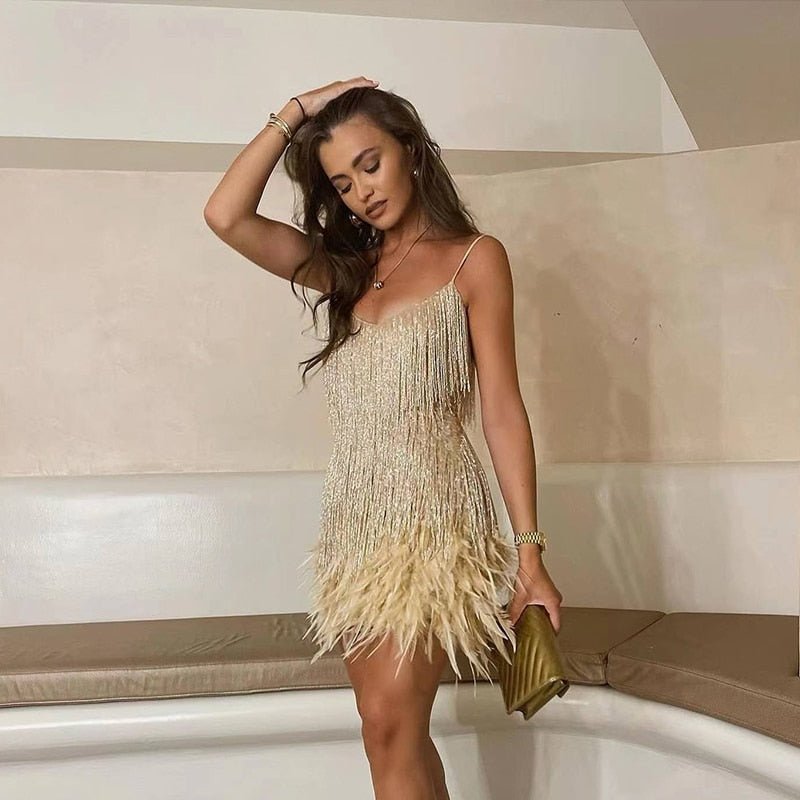 Feather Mini Dress