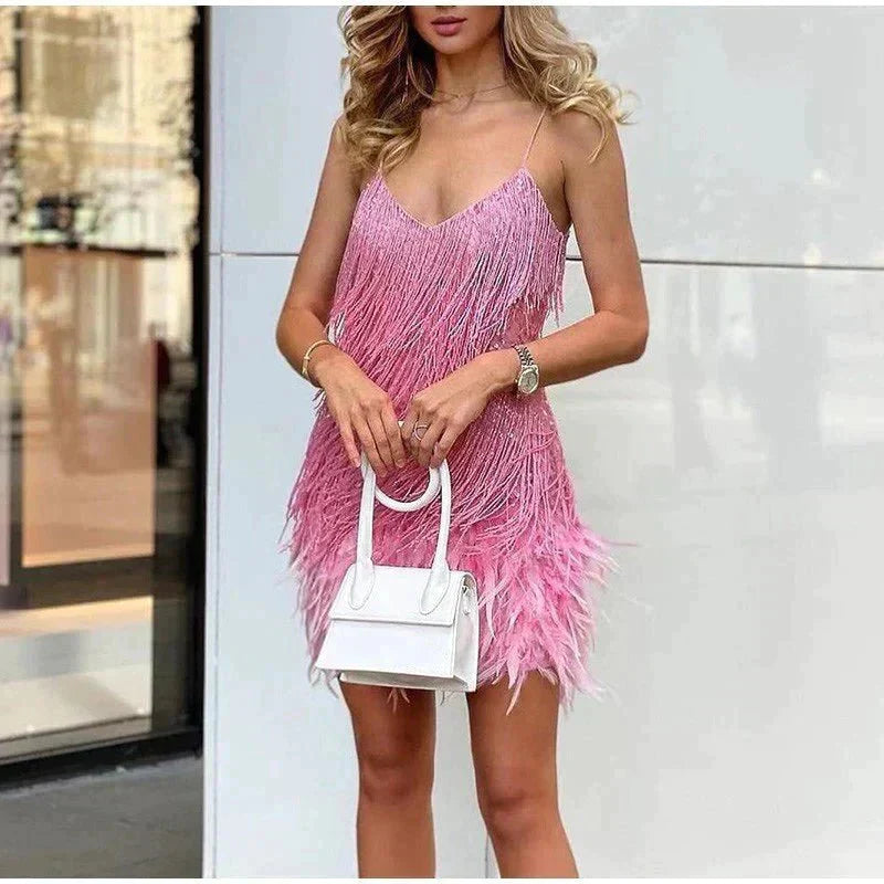 Feather Mini Dress