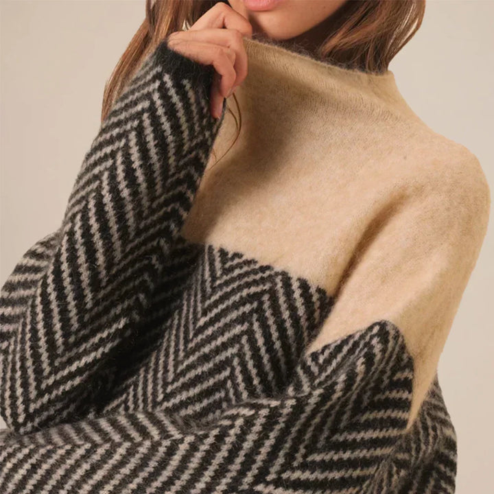 Elegante suéter de cuello alto para mujer, cálido y cómodo