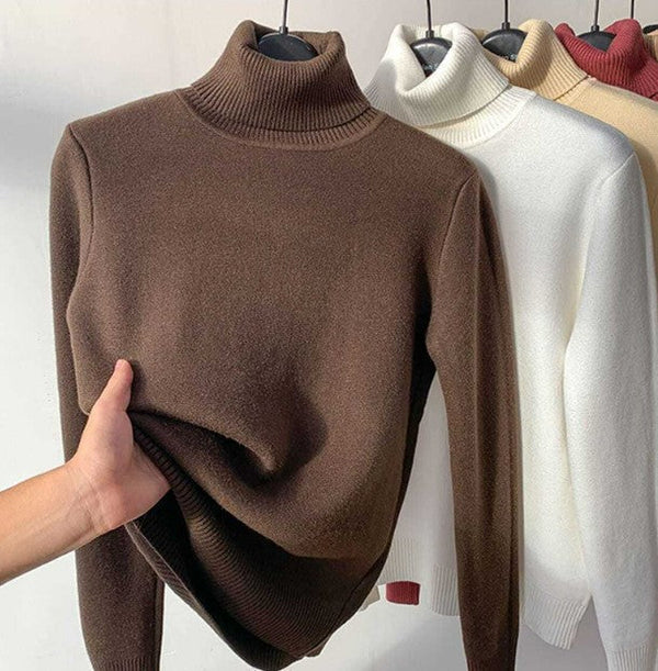 Moderno y elegante suéter de cuello alto para mujer