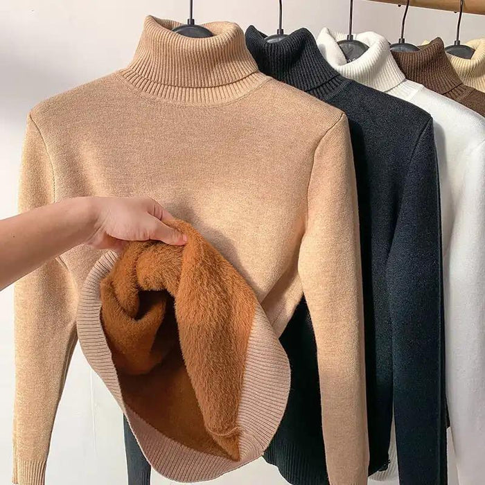 Moderno y elegante suéter de cuello alto para mujer