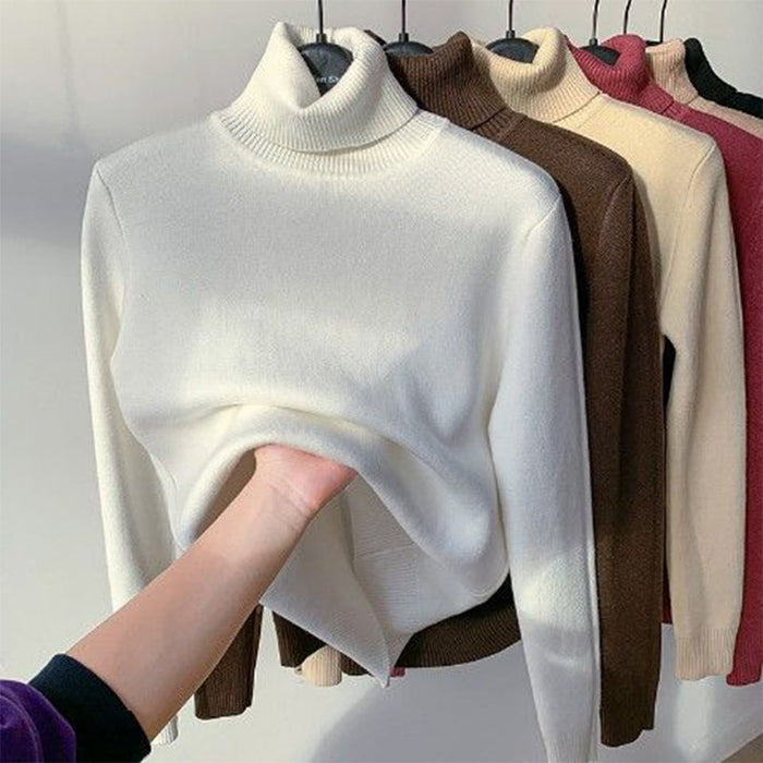 Moderno y elegante suéter de cuello alto para mujer