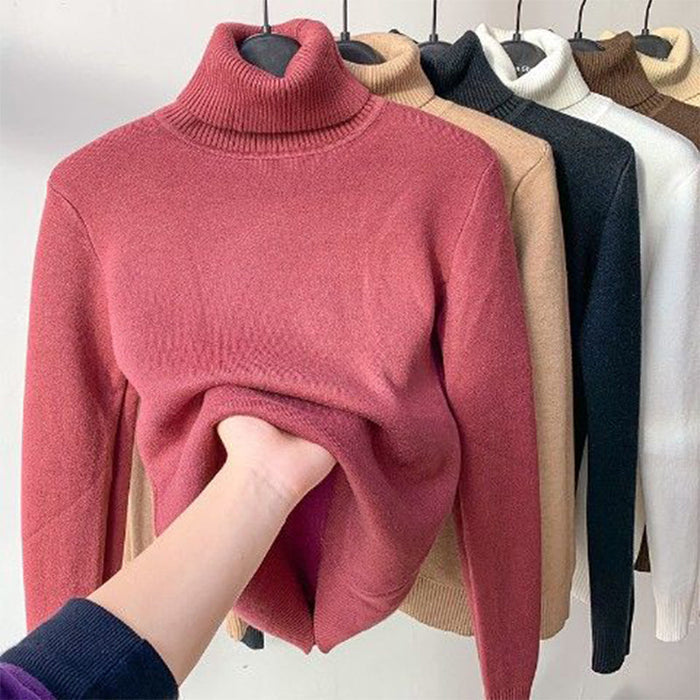 Moderno y elegante suéter de cuello alto para mujer