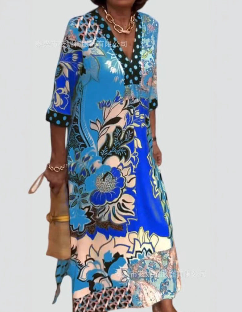 PALOMA | VESTIDO MAXI COLORIDO CON CONTRASTES ELEGANTES