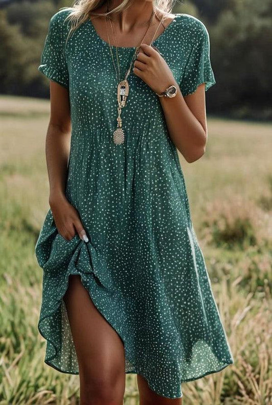 Elegant V-Neck Summer Dress for Women – Stylish Casual Outfit