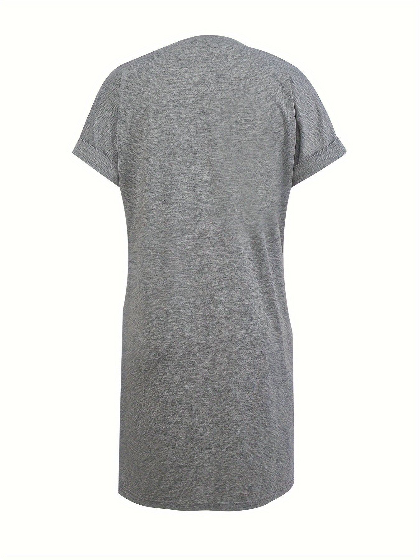 Elegant V-Neck Short Sleeve Dress with Pockets - Lightweight Casual Spring/Summer Style