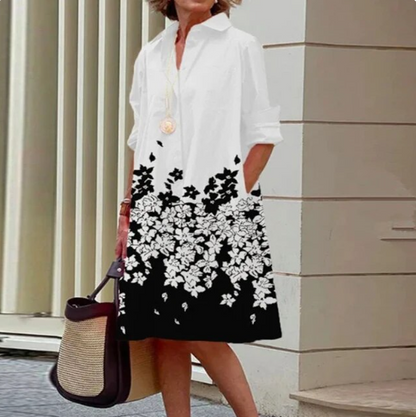 Vestido camisero liso para mujer