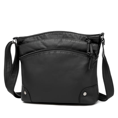 Elfriede - Bolso casual de gran capacidad de color liso de cuero suave