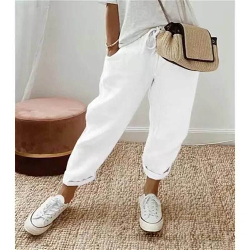 Lidia - Pantalones sencillos y desenfadados con rotos