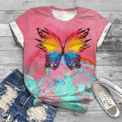 Camiseta casual de mujer con estampado de ballena jorobada