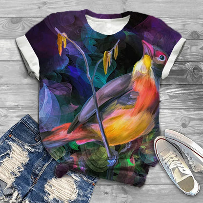 Camiseta casual de mujer con estampado de ballena jorobada