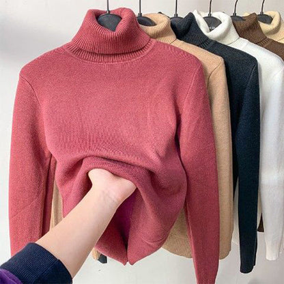 Moderno y elegante suéter de cuello alto para mujer