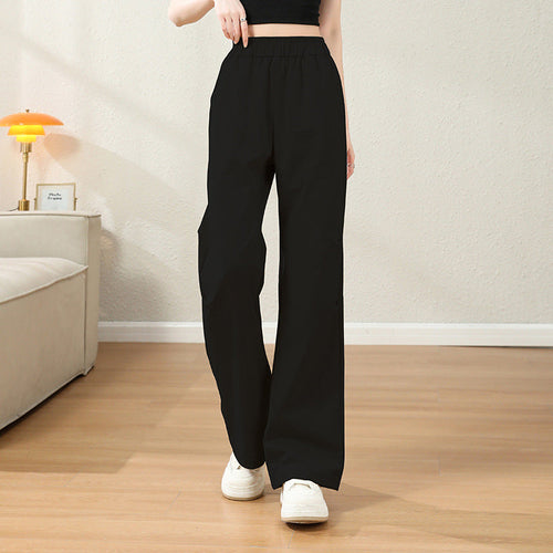 Women’s Cargo Pants – Cotton Blend – Relaxed Fit – Elastic Waist – Full Length Casual Wear