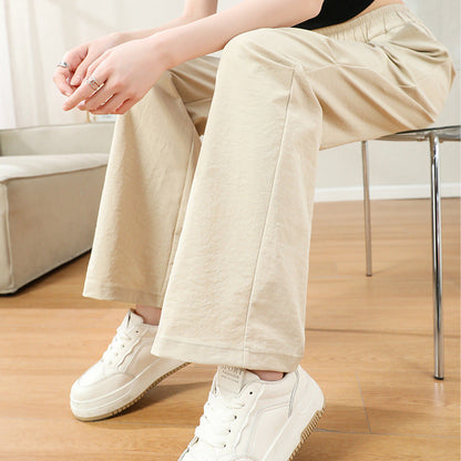 Women’s Cargo Pants – Cotton Blend – Relaxed Fit – Elastic Waist – Full Length Casual Wear