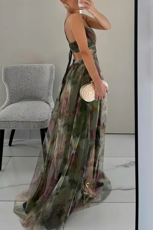 Women’s Elegant Maxi Dress with Textured Layers