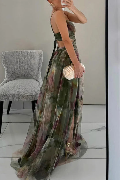 Women’s Elegant Maxi Dress with Textured Layers