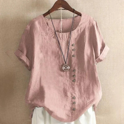 Nadia - Blusa Verano Manga Corta Botones